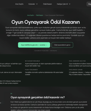 CashyGo oyun görevleri sayfası ekran görüntüsü