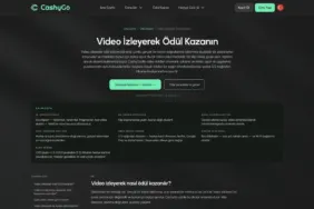 CashyGo video görevleri sayfası ekran görüntüsü
