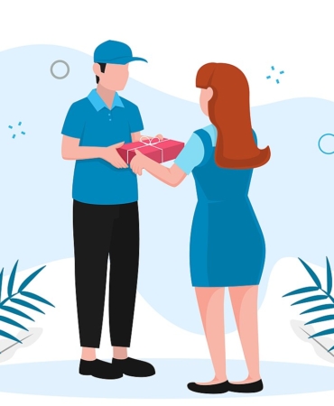 Kapıda paket teslim eden kurye